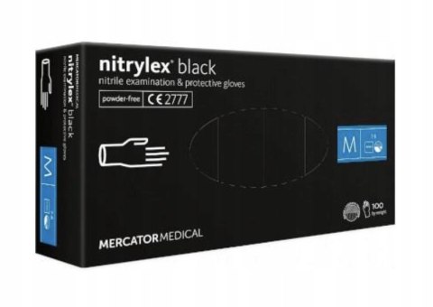 Rękawiczki nitrylowe rozm. M Czarne Black 100szt