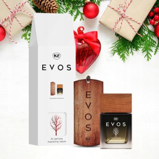 ZESTAW NA PREZENT K2 EVOS SPARTA perfumy do auta,zawieszka drewniana+flakon