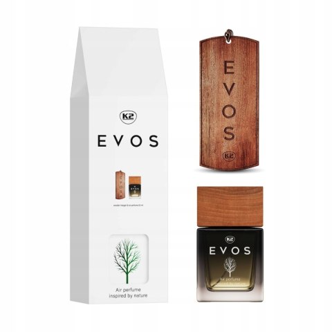 K2 EVOS HUNTER perfumy do auta zawieszka drewniana+flakon