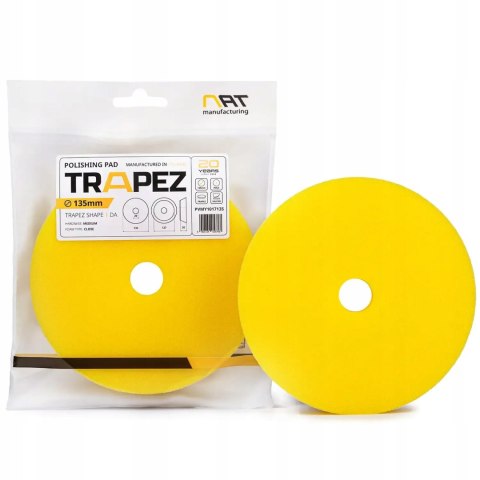 NAT Trapez DA 135mm Żółta średnia gąbka polerska do korekty One Step